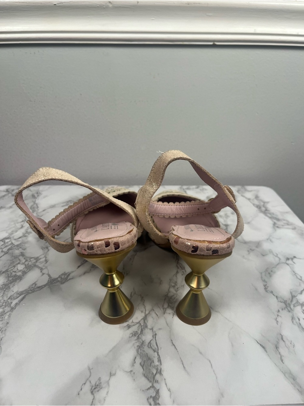 L’artiste pink tan whimsy unique heels size 39 - Picture 5 of 11